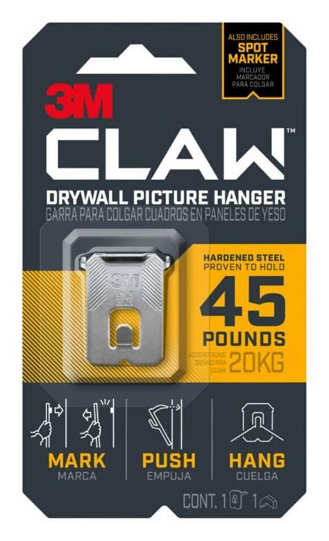 3M Claw Drywall Picture Hanger 45 Pounds logo