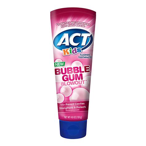 ACT Fluoride Kids Fluoride Toothpaste Bubble Gum Blowout logo