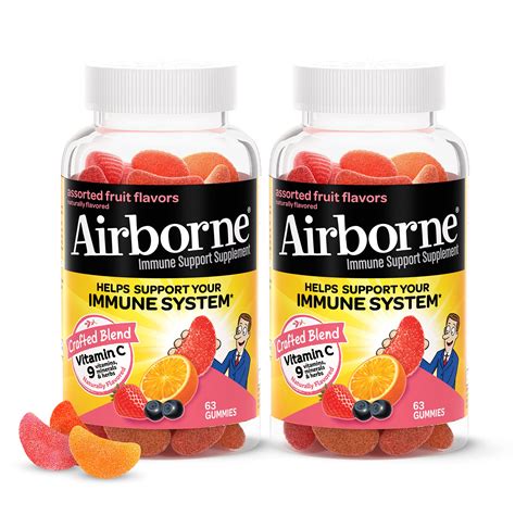 Airborne Mixed Fruit Flavored Immune Support Gummies
