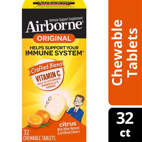 Airborne Original Citrus Immune Support Chewable Tablets
