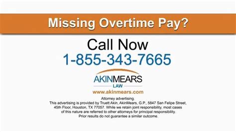 AkinMears TV Spot, 'Overtime Pay'