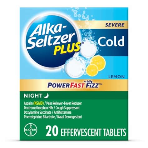 Alka-Seltzer Plus Severe Night Cold Powerfast Fizz Lemon logo