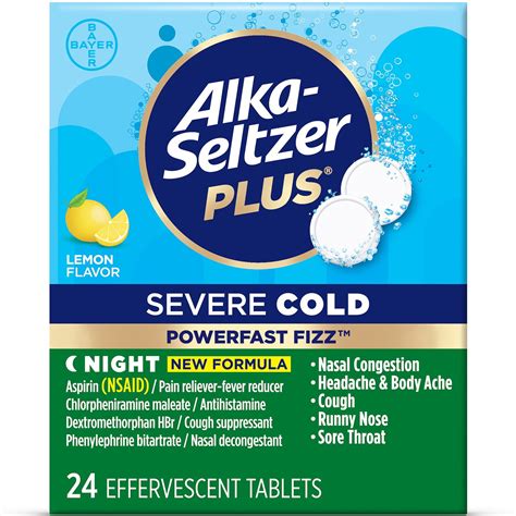 Alka-Seltzer Plus Severe Night Cold Powerfast Fizz Lemon logo