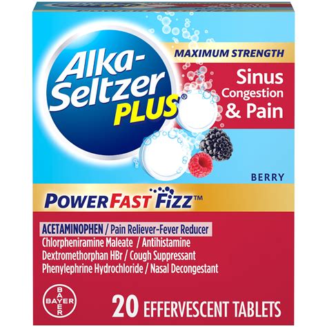 Alka-Seltzer Plus Sinus Congestion & Pain Powerfast Fizz Berry tv commercials