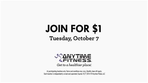 Anytime Fitness Join for $1 TV commercial - Get To A Healthier Place