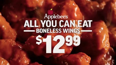 Applebee's All You Can Eat Boneless Wings tv commercials