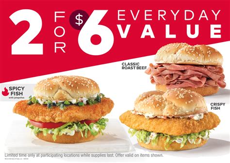 Arby's 2 for $6 Everyday Value