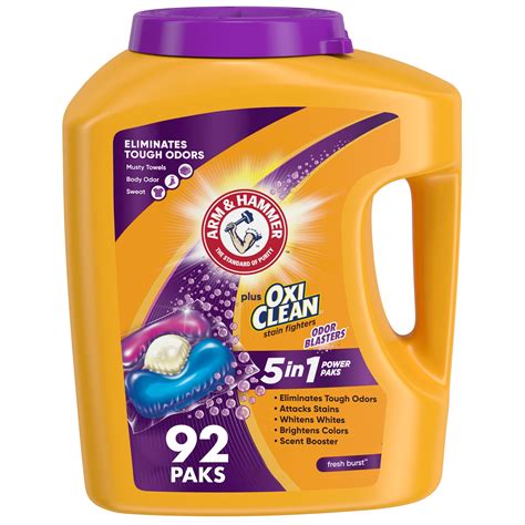 Arm & Hammer Laundry Plus OxiClean With Odor Blasters 5-in-1 Power Paks Fresh Burst