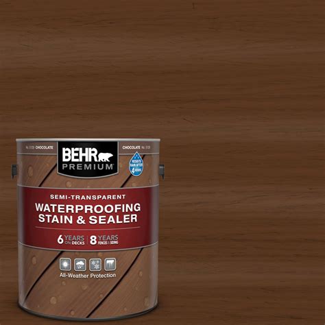 BEHR Paint Semi-Transparent Waterproofing Stain & Sealer - Chocolate