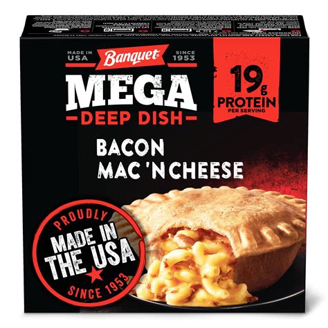 Banquet Mega Deep Dish Bacon Mac 'N Cheese logo