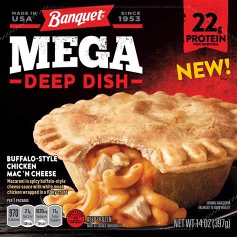 Banquet Mega Deep Dish Buffalo Style Chicken Mac 'N Cheese logo