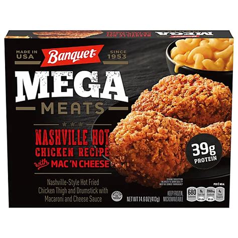 Banquet Mega Meats Nashville Hot Fried Chicken with Mac 'N Cheese logo