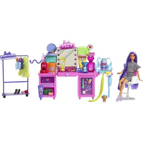 Barbie Extra Doll & Vanity Playset With Exclusive Doll, Pet Puppy, Vanity tv commercials