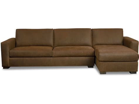 Bassett Benchmade Weldon Leather Right Chaise Sectional logo