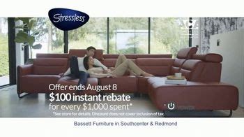 Bassett TV commercial - Stressless Seating: $100 Instant Rebate