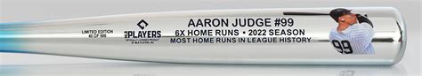 Big Time Bats Aaron Judge AL Home Run Record Chrome Splash Bat