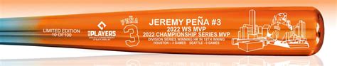 Big Time Bats Jeremy Pena WS MVP Two Tone Chrome Bat logo