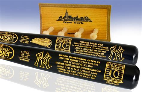 Big Time Bats Jeter & Rivera Hall of Fame Matched Number Two Bat Set