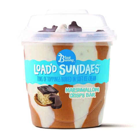 Blue Bunny Ice Cream Load'd Sundaes Marshmallow Crispy Bar logo