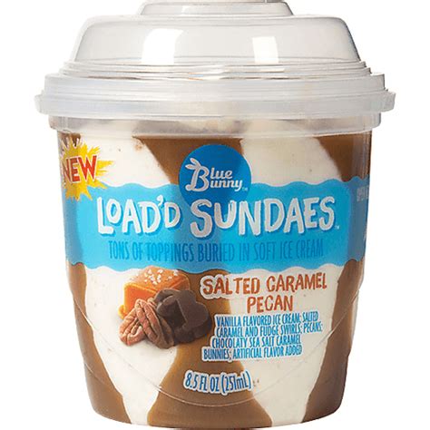Blue Bunny Ice Cream Load'd Sundaes Salted Caramel Pecan tv commercials