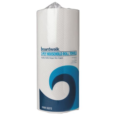 Boardwalk Perforated Paper Towel Roll, 2-ply, White logo
