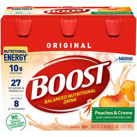 Boost Complete Nutritional Drink Original Peaches & Cream logo