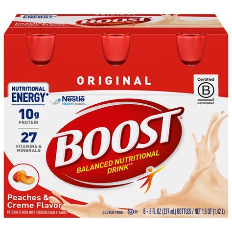 Boost Complete Nutritional Drink Original Peaches & Cream logo