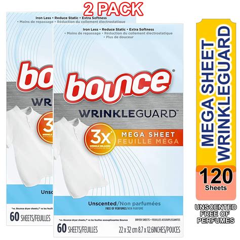 Bounce Unscented WrinkleGuard Mega Dryer Sheets logo