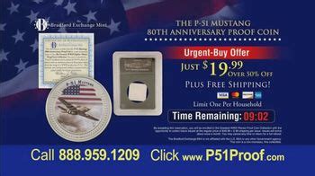 Bradford Exchange Mint P 51 Mustang 80th Anniversary Proof Coin