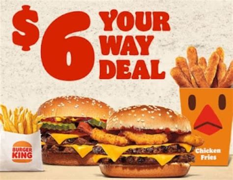 Burger King $6 Your Way Bacon Double Cheeseburger Meal