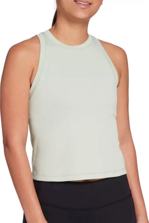 CALIA Women's Cropped Rib Racerback Tank Top logo