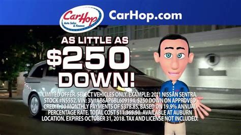 CarHop Auto Sales & Finance TV Spot, 'Good People and Bad Credit: $99 Down'