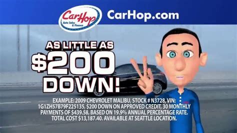 CarHop Auto Sales & Finance TV commercial - Good People and Bad Credit: $99 Down