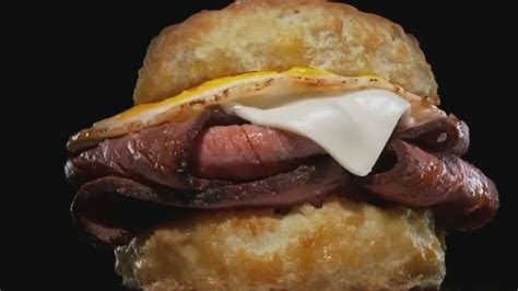 Carl's Jr. Prime Rib & Fried Egg Biscuit tv commercials