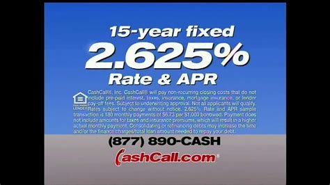 CashCall 15-Year Fixed Refi tv commercials