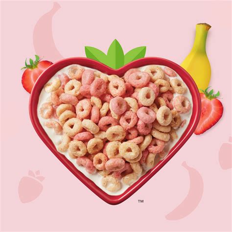 Cheerios Limited Edition Strawberry Banana Cheerios With Happy Heart Shapes logo