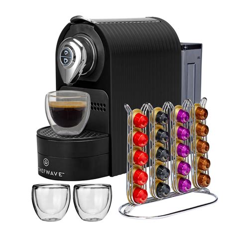 ChefWave Mini Espresso Machine with Coffee Capsules and Holder Bundle logo