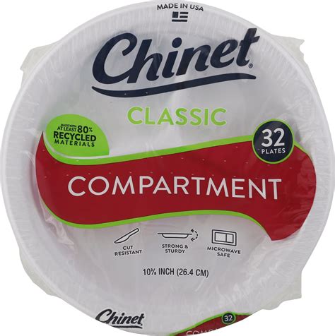 Chinet Classic White Compartment Plate logo