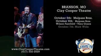 Clay Cooper Theatre TV Spot, 'October 2020: Malpass Bros., Mark Wills, Jimmy Fortune'