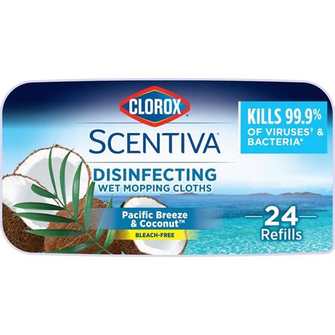 Clorox Scentiva Disinfecting Wet Mopping Cloths Pacific Breeze & Coconut