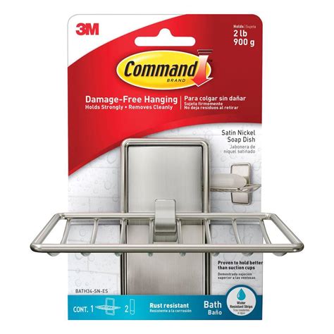 Command Damage-Free Hanging Bath Satin Nickel Soap Dish tv commercials