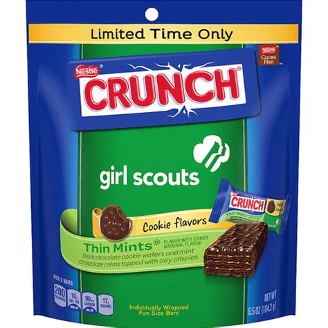 Crunch Girl Scout Candy Bars Thin Mints logo