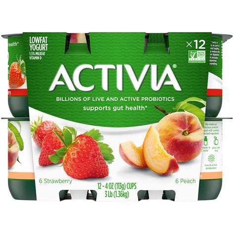 Dannon Activia Peach and Strawberry Pack logo