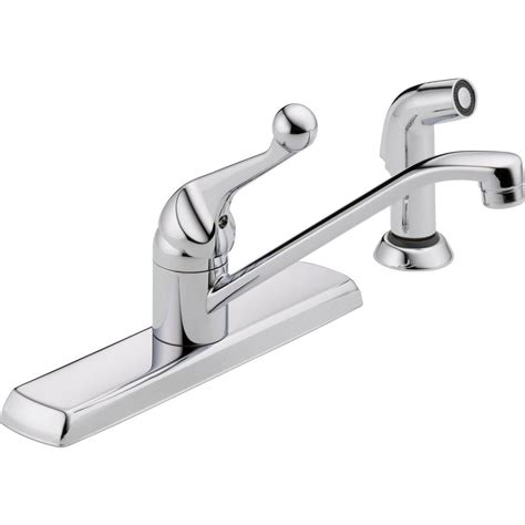 Delta Faucet Single Handle Exposed Hose Kitchen Faucet