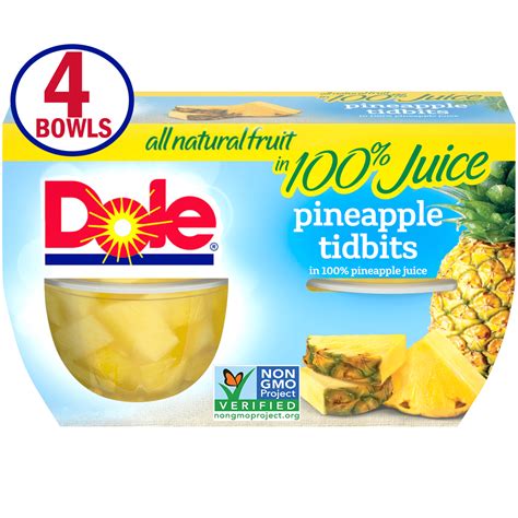 Dole Fruit Bowls: Pineapple Tidbits
