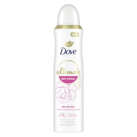 Dove (Deodorant) Ultimate Peony & Rose Water Antiperspirant Deodorant Dry Spray logo