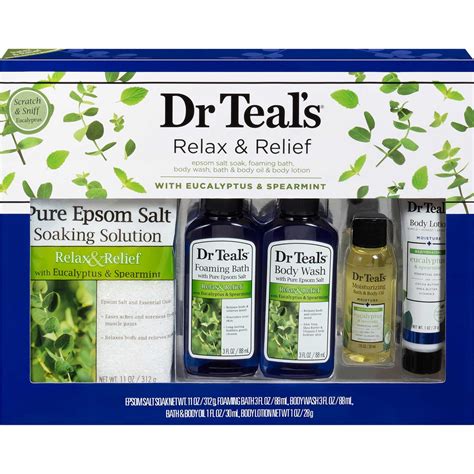 Dr Teal's Relax & Relief Eucalyptus & Spearmint 5-Piece Bath Regimen Gift Set