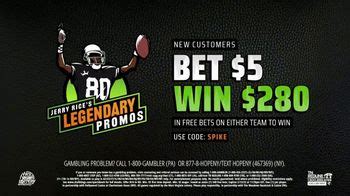 DraftKings Sportsbook TV Spot, 'Jerry Rice's Legendary Promos: Bet $5, Win $280' featuring Marlon Daniel Cowart