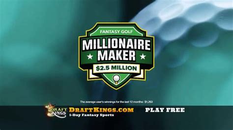 DraftKings TV commercial - Fantasy Golf Millionaire Maker