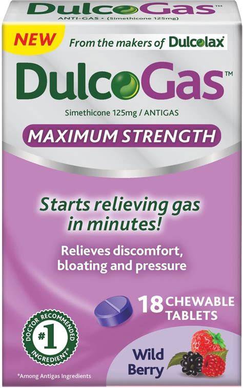 Dulcolax DulcoGas Wild Berry Maximum Strength Chewable Tablets